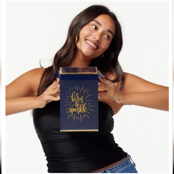 Black Crystal Decorative Teddy Bear  With Hints Of Blue And Purple Sparkles! - Picture 4 of 13